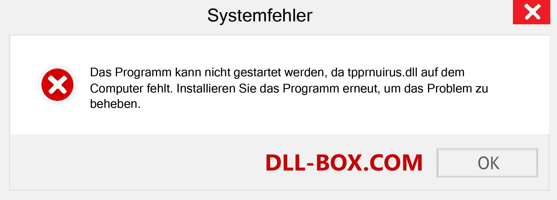 tpprnuirus.dll-Datei fehlt?. Download für Windows 7, 8, 10 - Fix tpprnuirus dll Missing Error unter Windows, Fotos, Bildern