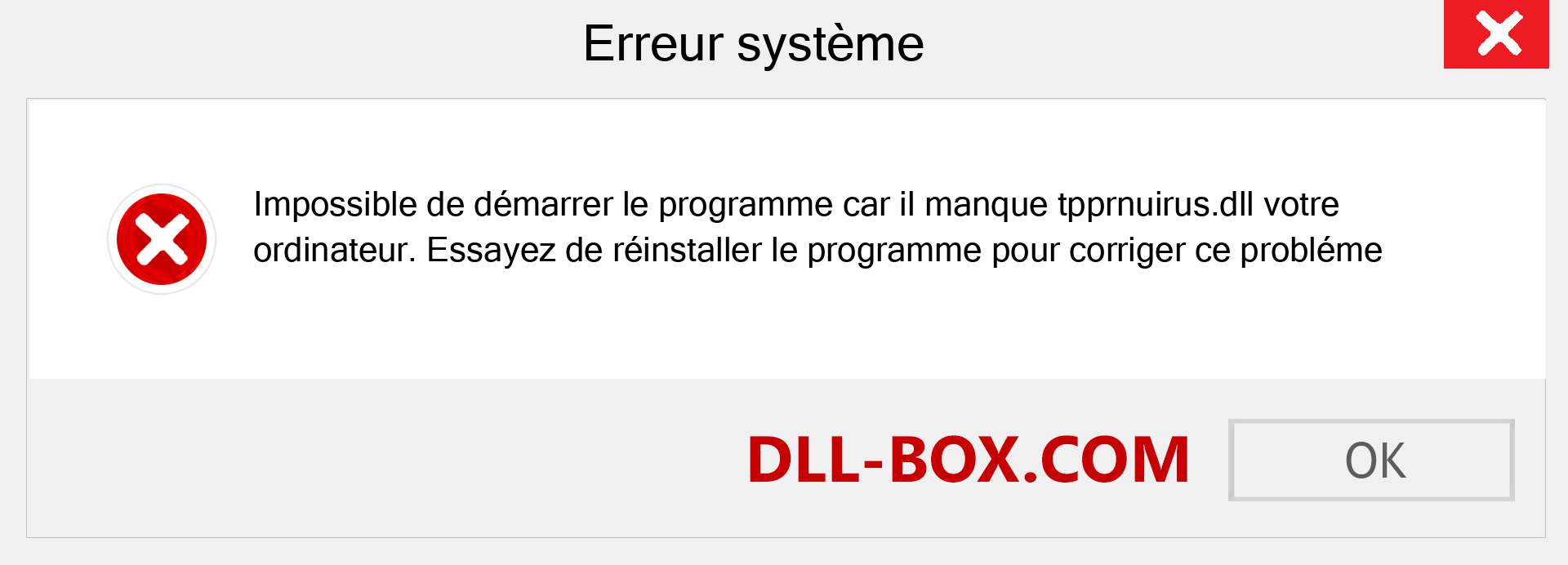 Le fichier tpprnuirus.dll est manquant ?. Télécharger pour Windows 7, 8, 10 - Correction de l'erreur manquante tpprnuirus dll sur Windows, photos, images